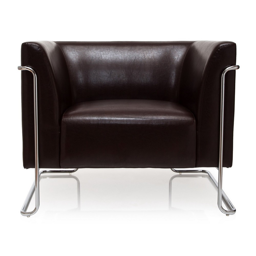 Numéro de l'image du produit 1: Fauteuil lounge hjh OFFICE CURACAO similicuir, 1 place, marron