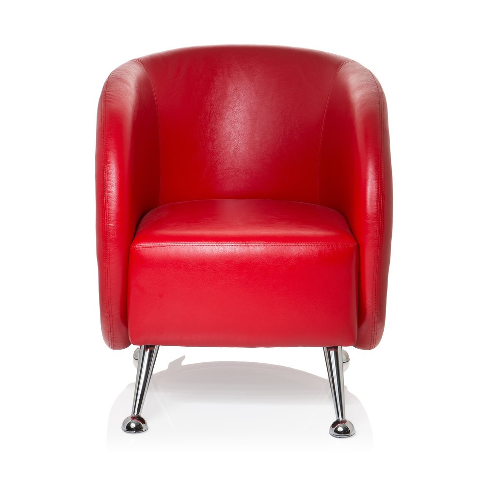 Numéro de l'image du produit 1: Fauteuil lounge / fauteuil club hjh OFFICE / ST. LUCIA similicuir, rouge