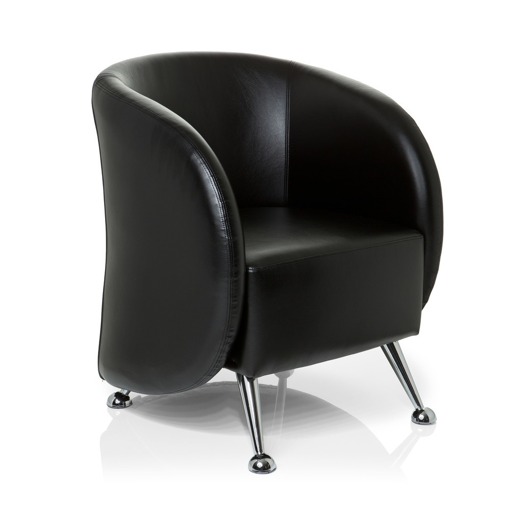 Numéro de l'image du produit 2: Fauteuil lounge / fauteuil club hjh OFFICE / ST. LUCIA similicuir, noir