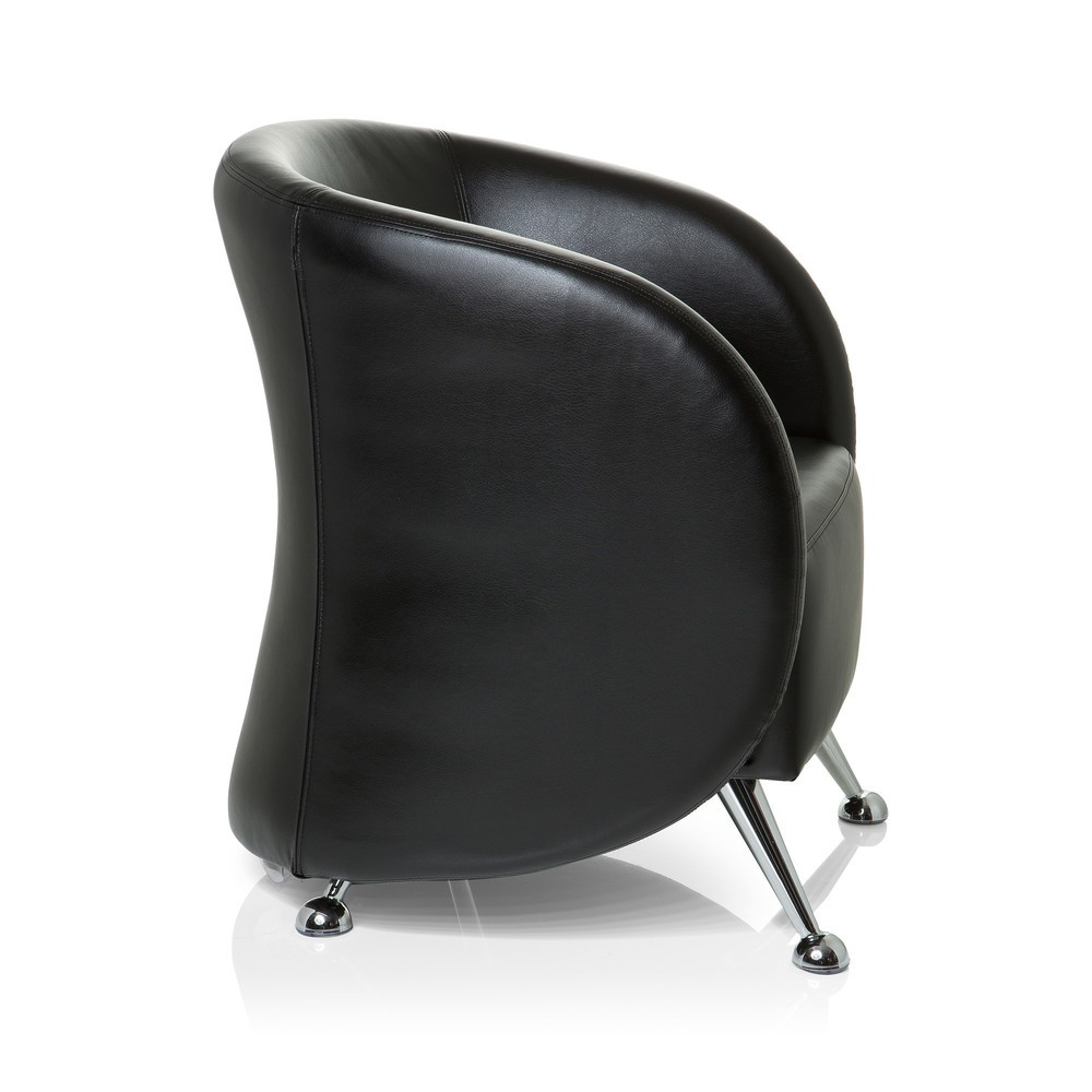 Numéro de l'image du produit 3: Fauteuil lounge / fauteuil club hjh OFFICE / ST. LUCIA similicuir, noir