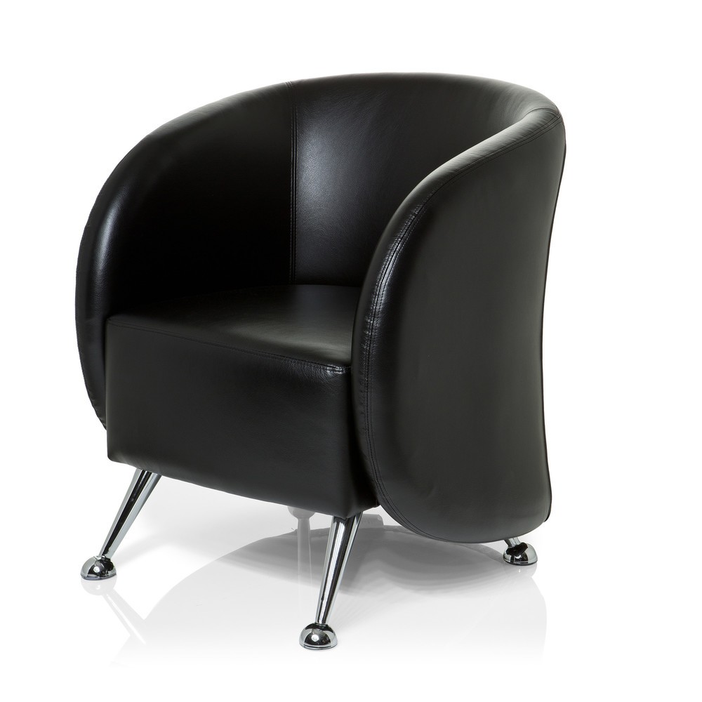 Numéro de l'image du produit 9: Fauteuil lounge / fauteuil club hjh OFFICE / ST. LUCIA similicuir, noir
