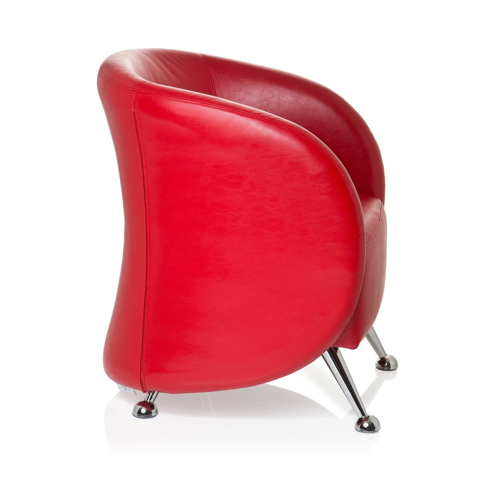 Numéro de l'image du produit 4: Fauteuil lounge / fauteuil club hjh OFFICE / ST. LUCIA similicuir, rouge