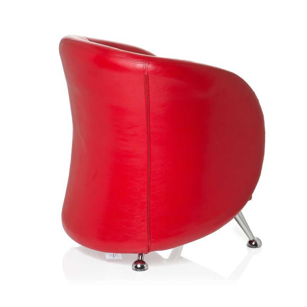 Numéro de l'image du produit 5: Fauteuil lounge / fauteuil club hjh OFFICE / ST. LUCIA similicuir, rouge