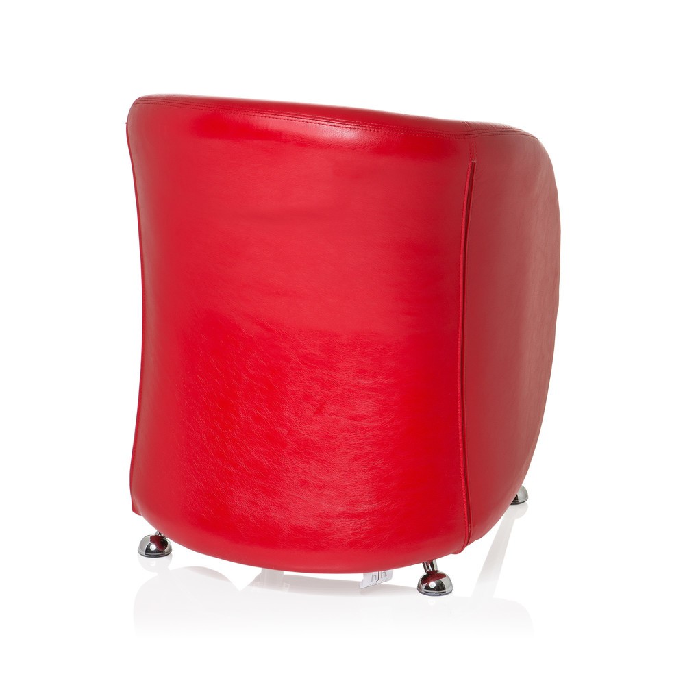 Numéro de l'image du produit 7: Fauteuil lounge / fauteuil club hjh OFFICE / ST. LUCIA similicuir, rouge