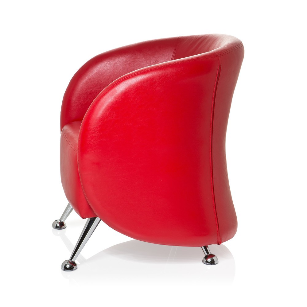 Numéro de l'image du produit 9: Fauteuil lounge / fauteuil club hjh OFFICE / ST. LUCIA similicuir, rouge