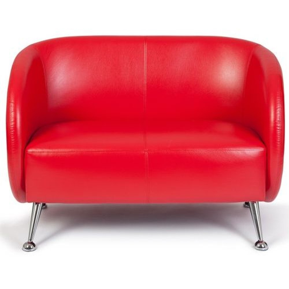 N° de l'image du produit 1 : Canapé lounge / canapé club hjh OFFICE ST. LUCIA similicuir, 2 places, rouge