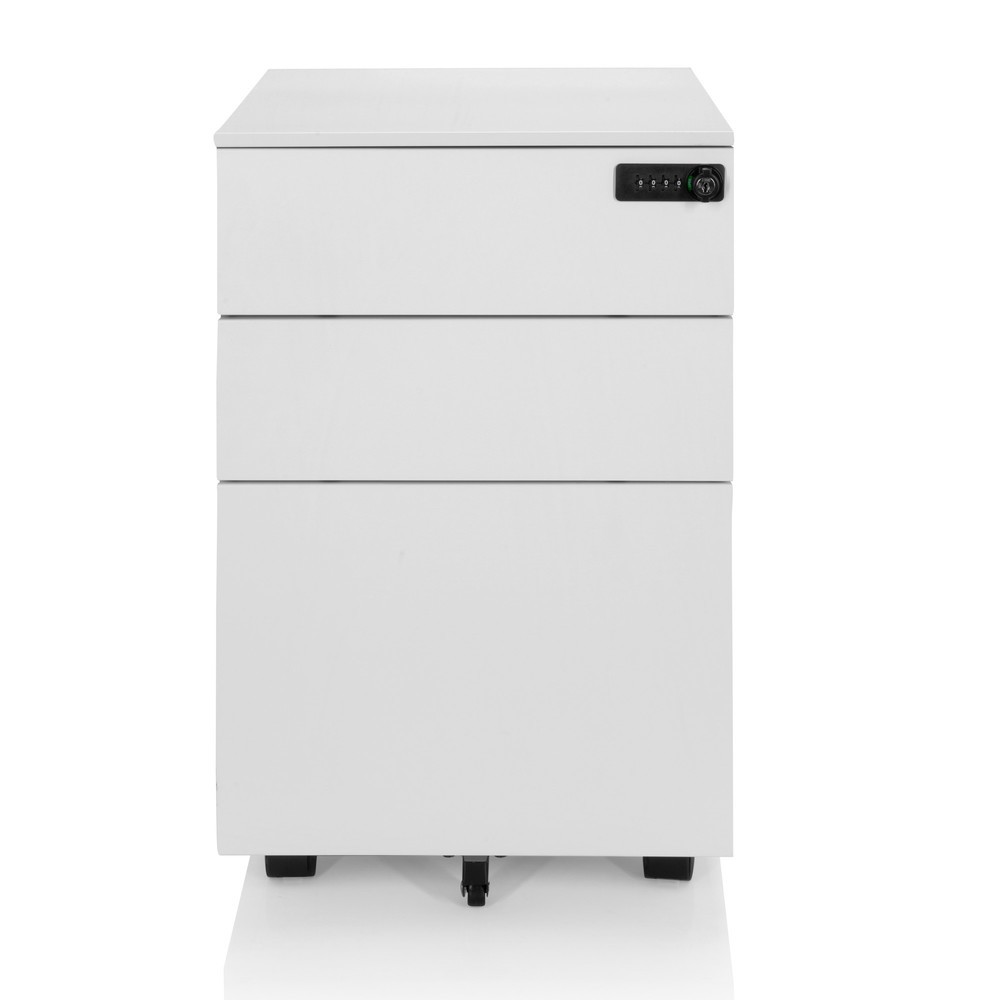 Numéro de l'image du produit 1: Caisson à roulettes hjh OFFICE COLOR OS I métal blanc avec serrure à combinaison
