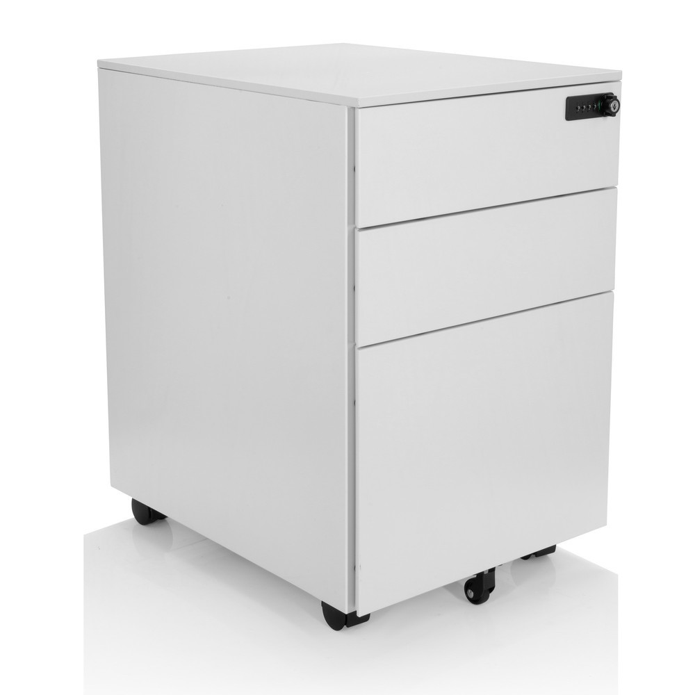 Numéro de l'image du produit 6: Caisson à roulettes hjh OFFICE COLOR OS I métal blanc avec serrure à combinaison