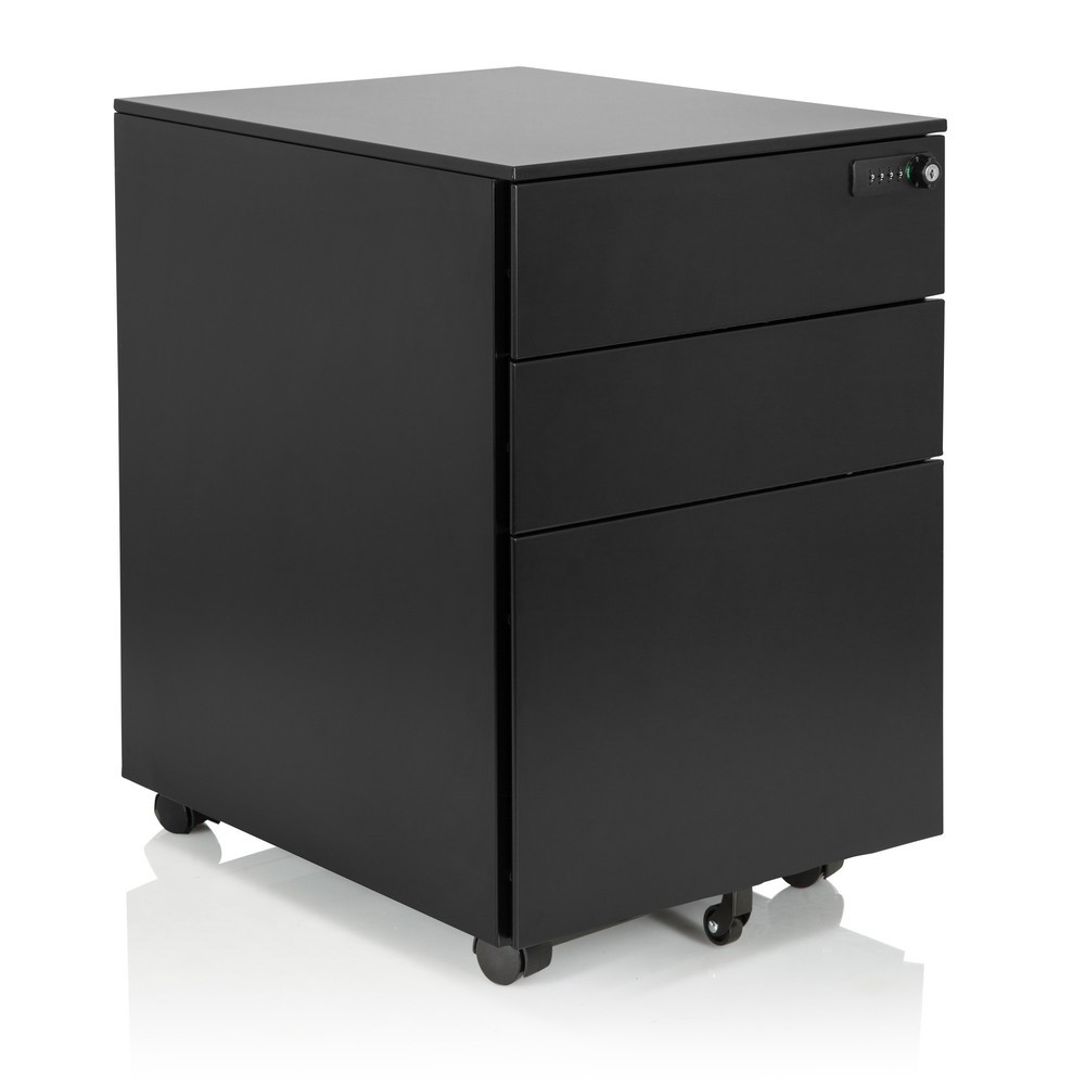 Numéro de l'image du produit 7: Caisson à roulettes hjh OFFICE COLOR OS I métal, noir avec serrure à combinaison