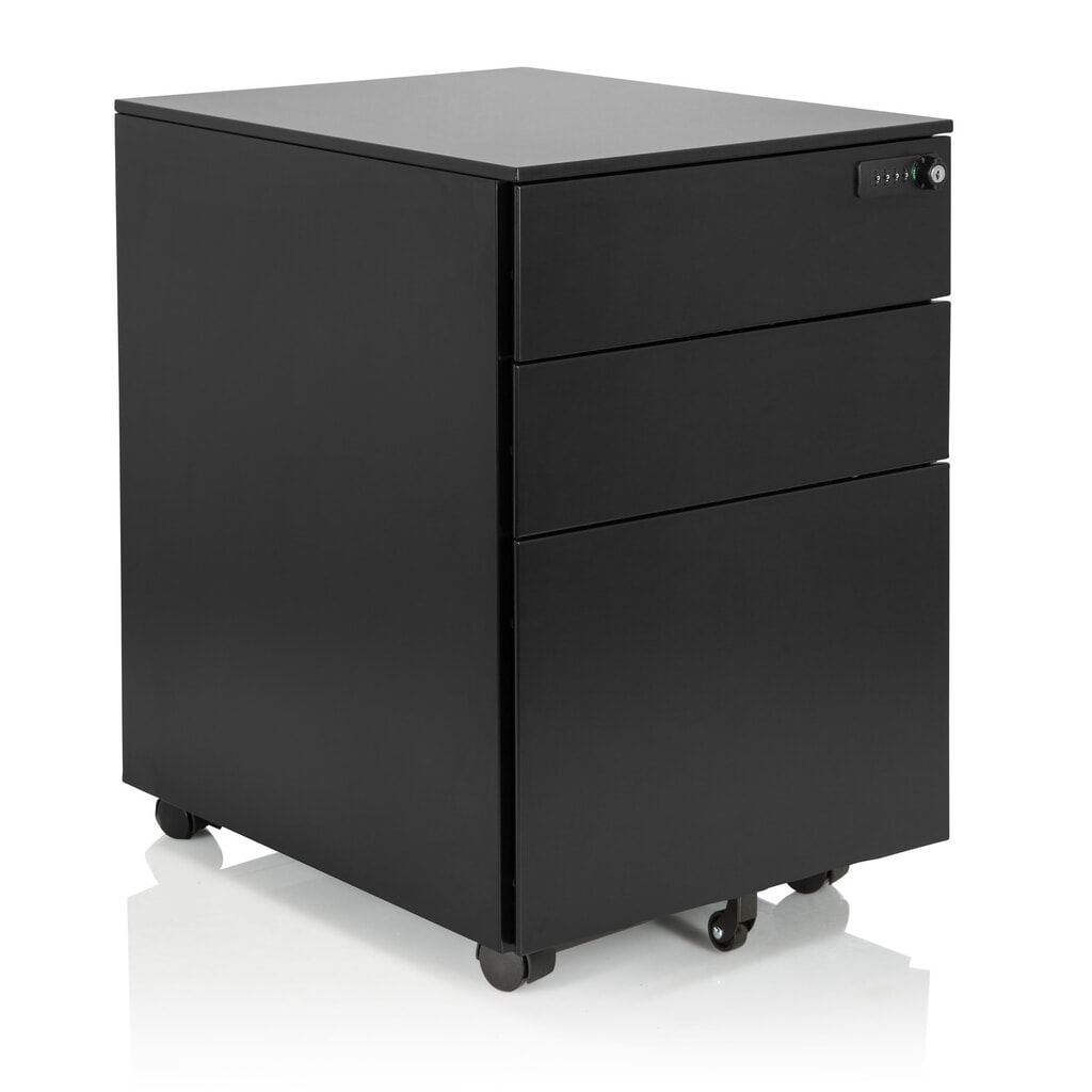 N° de l'image du produit 8 : Caisson à roulettes hjh OFFICE COLOR OS I métal, noir avec serrure à combinaison