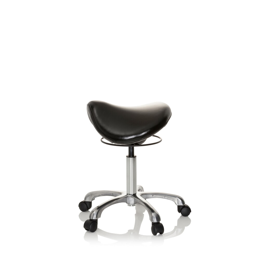 N° de l'image du produit 9 : hjh OFFICE tabouret ergonomique / tabouret-selle ORTHO SIT PU similicuir, noir