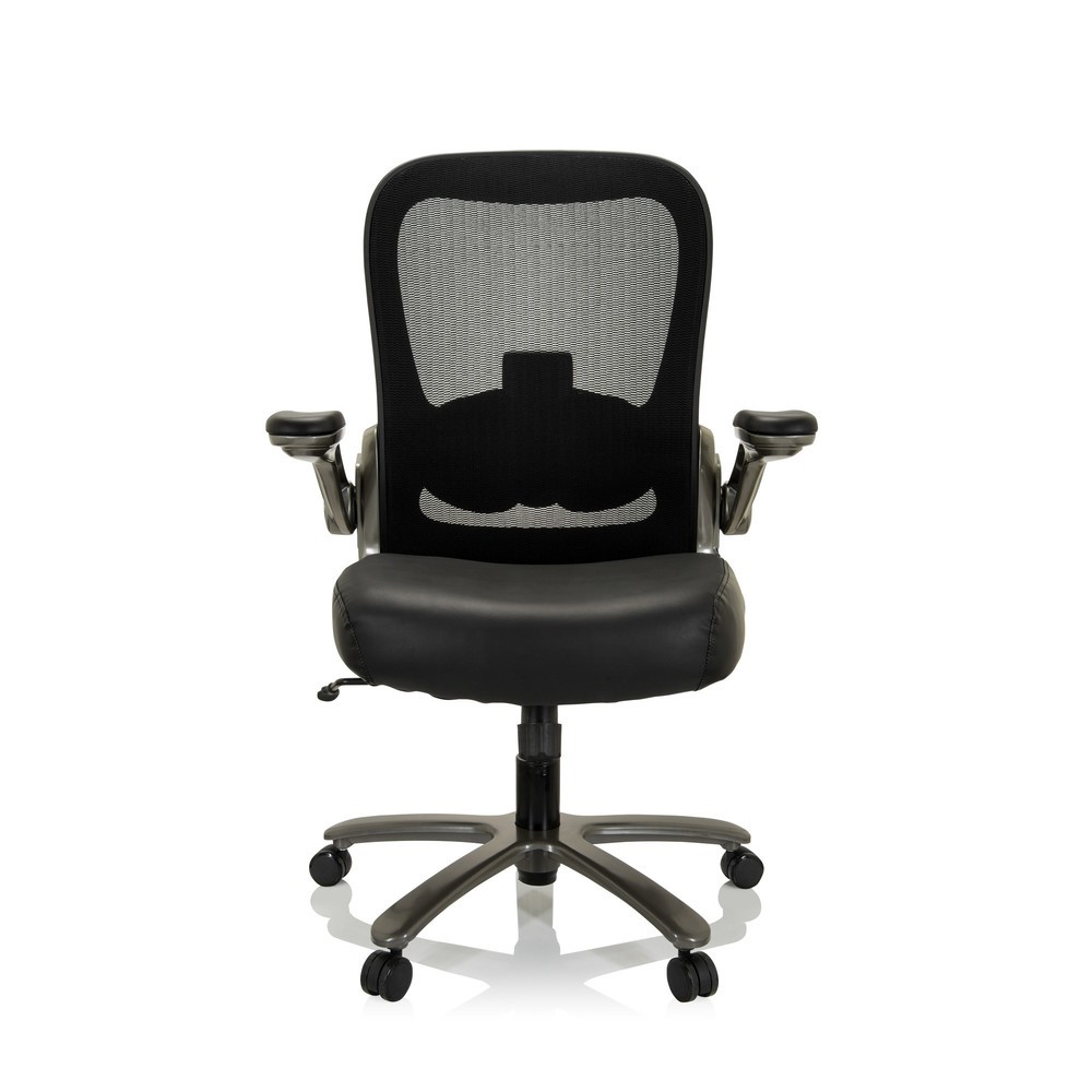 N° de l'image du produit 1 : Chaise pour charges lourdes / chaise de bureau hjh OFFICE INSTRUCTOR T I Titan XXL maille / cuir, noir