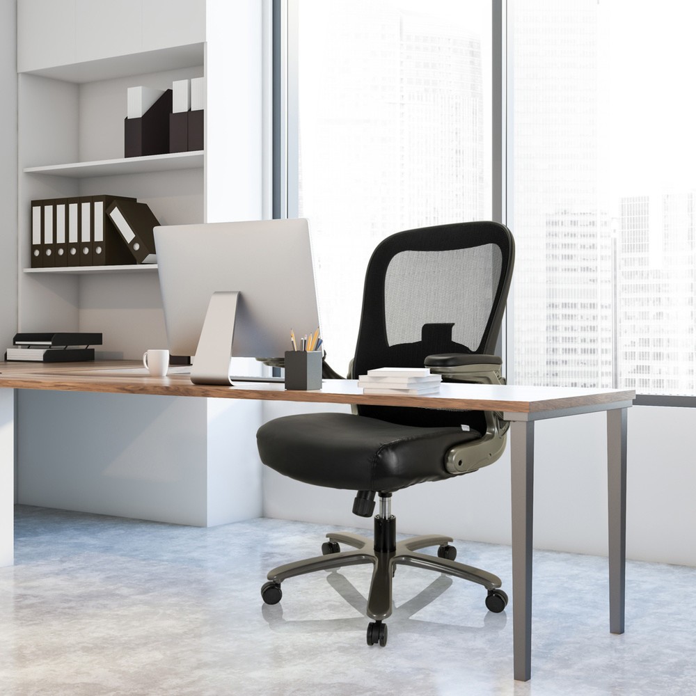 N° de l'image du produit 6 : Chaise pour charges lourdes / chaise de bureau hjh OFFICE INSTRUCTOR T I Titan XXL maille / cuir, noir