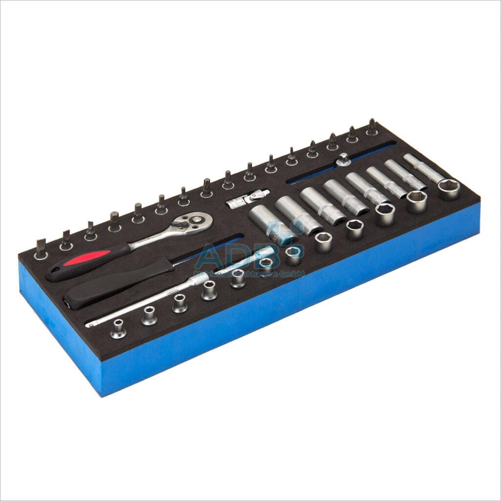 N° de l'image du produit 1 : Coffret de rangement pour servante d'atelier pour jeu de 10 clés mixtes, 8-22 mm