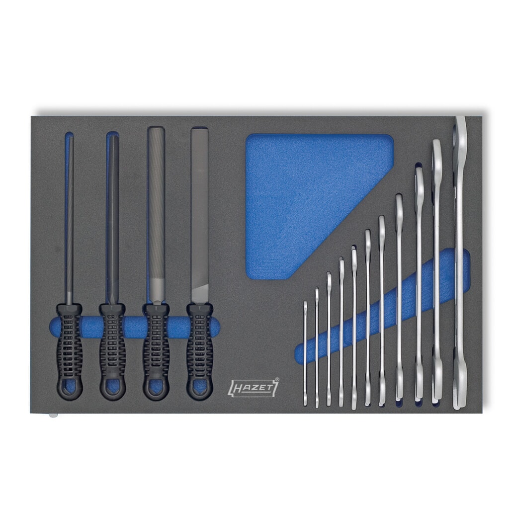 Jeu d’outils HAZET®, clés à fourche double + limes