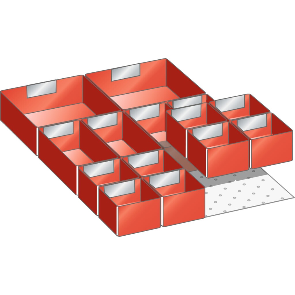 Jeu de bacs en plastique LISTA 18x27E, (lxPxHF) 306x459x50 mm, 14 pièces Illustration du produit: Jeu de bacs en plastique LISTA 18x27E, (lxPxHF) 306x459x50 mm, 14 pièces