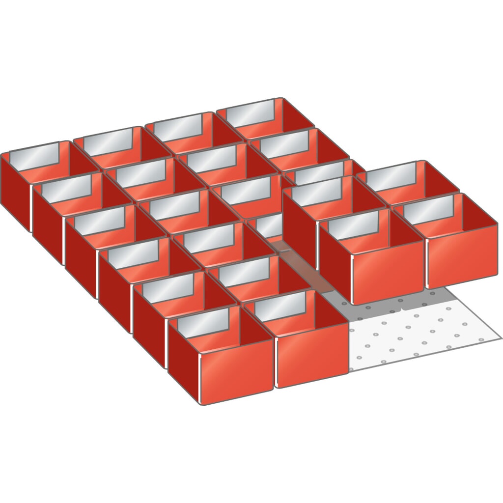 Jeu de bacs en plastique LISTA 18x27E, (lxPxHF) 306x459x75 mm, 24 pièces