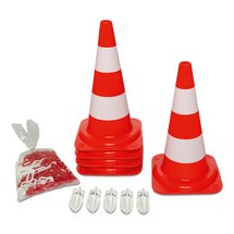 Numéro de l'image du produit 1: Jeu de cônes de signalisation, lumineux de jour, hauteur 500 mm