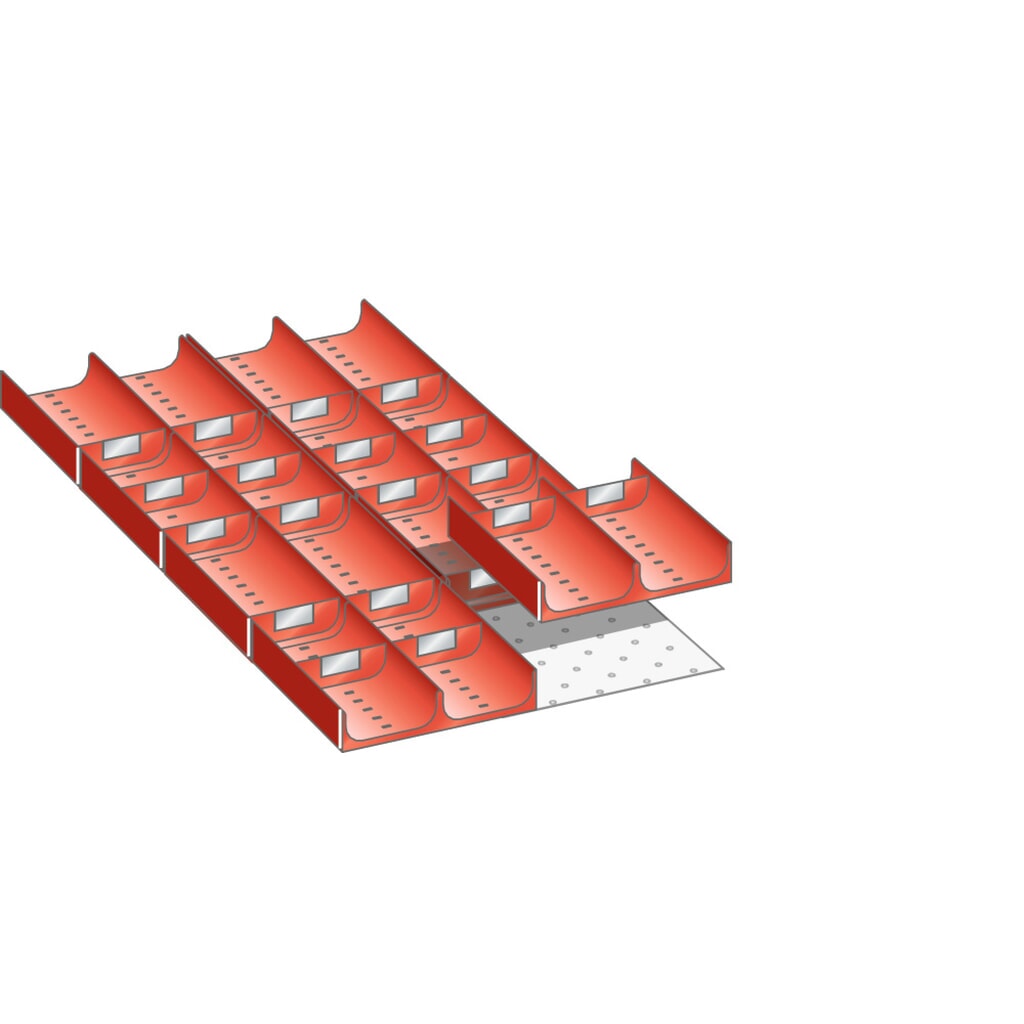 Jeu de godets LISTA 18x36E, (lxPxHF) 306x612x50 mm, 28 pièces Illustration du produit: Jeu de godets LISTA 18x36E, (lxPxHF) 306x612x50 mm, 28 pièces