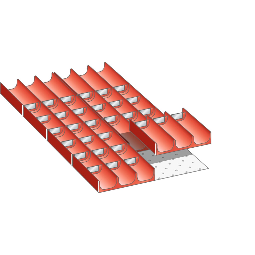 Illustration du produit: Jeu de godets LISTA 18x36E, (lxPxHF) 306x612x50 mm, 38 pièces