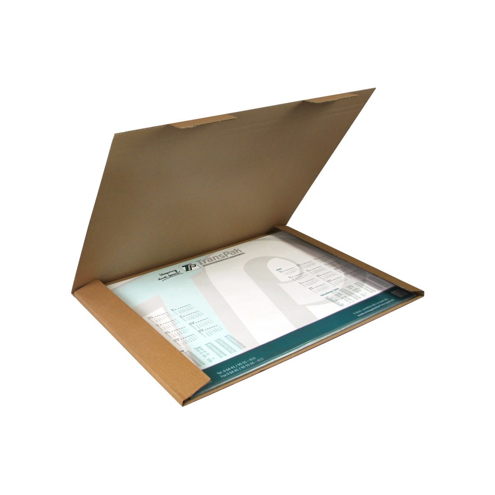 N° de l'image du produit 2 : Emballage calendrier, 630 x 430 x 10 mm, qualité 1.20 B, marron, DIN A2