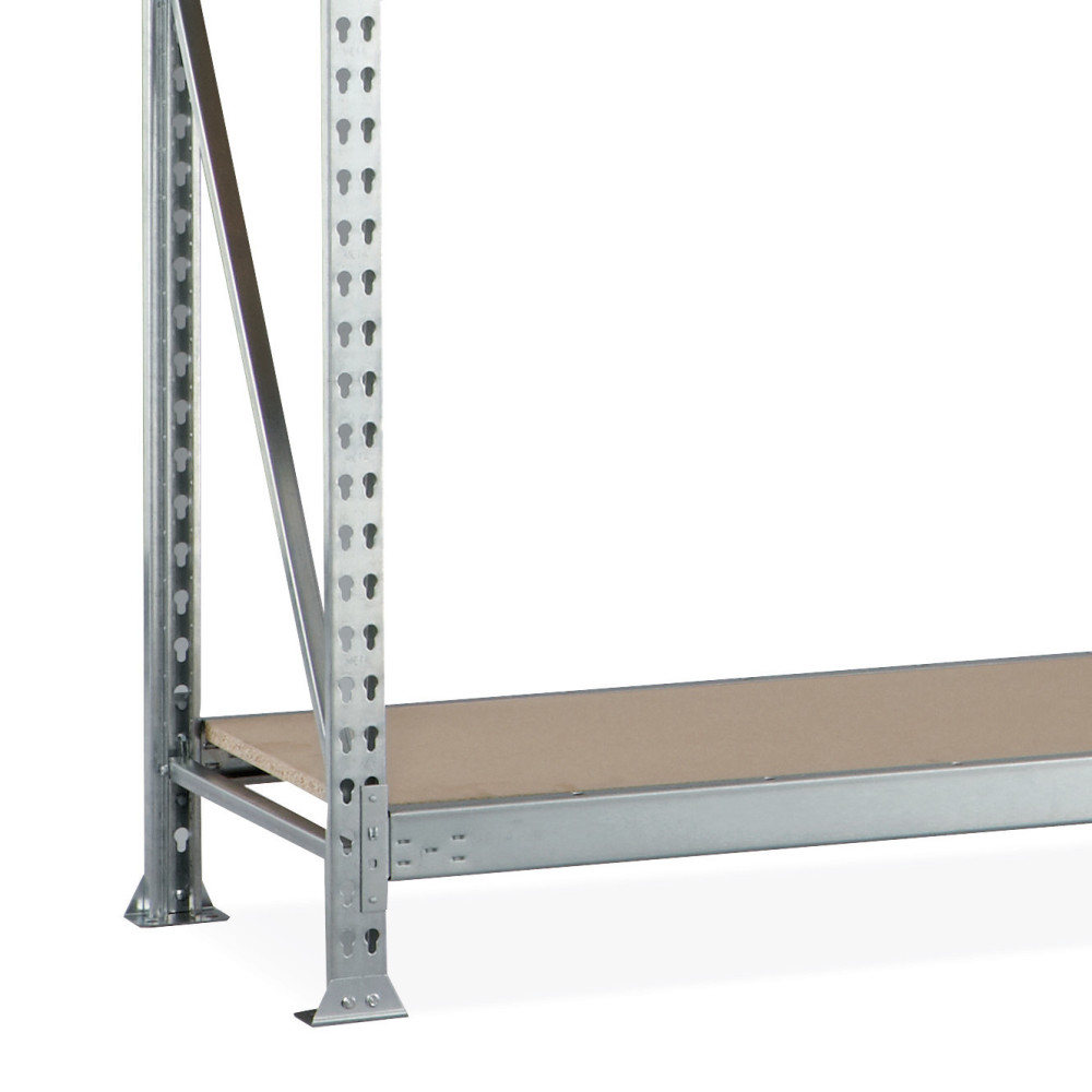 Numéro de l'image du produit 2: Pack complet rayonnage grande portée META, avec panneaux de particules, charge par tablette 600 kg, H x l x P 2 200 x 3 600 x 650 mm