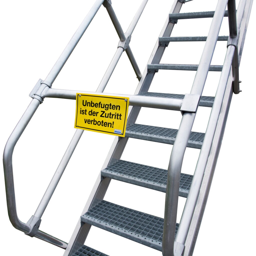 Kit de barrières avec panneau d’avertissement pour le système d’échafaudage antigivre STABILO KRAUSE® Illustration du produit: Kit de barrières avec panneau d’avertissement pour le système d’échafaudage antigivre STABILO KRAUSE®