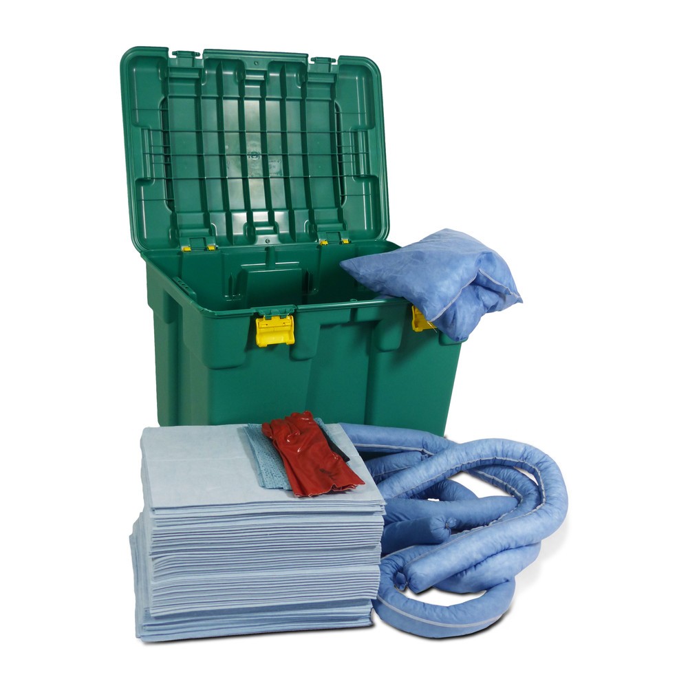 Numéro de l'image du produit 2: Kit d’urgence, benne à roulettes Huile, contenance 150 l, bleue