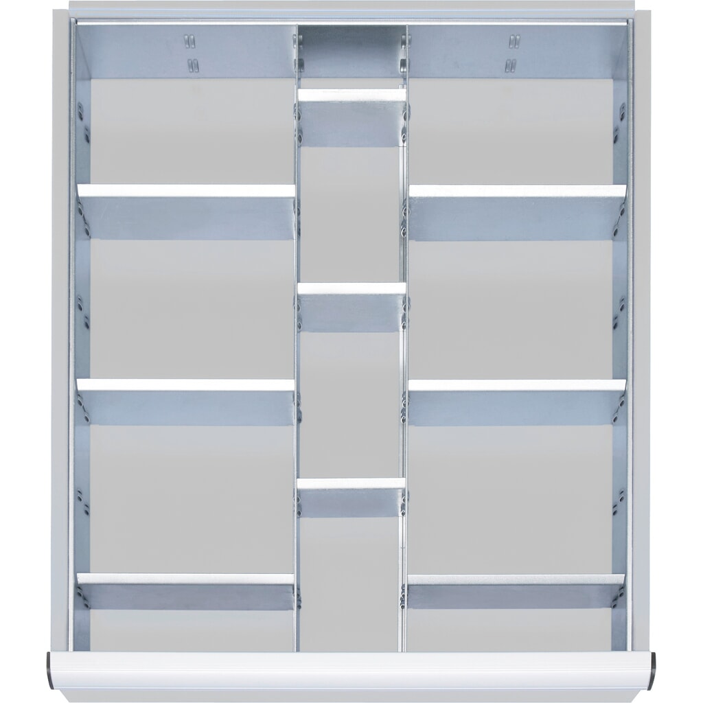 Illustration du produit: Kit de compartimentage de tiroir Steinbock®, pour dimensions de tiroir l x P 490 x 560 mm avec hauteur de façade 120-150 mm, 2x 9 cloisons de séparation