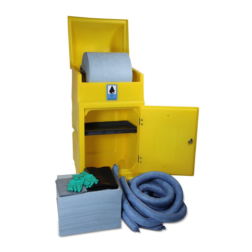 N° de l'image du produit 2 : Kit d’urgence Huile, cuve à roulettes, contenance 300 l, bleue