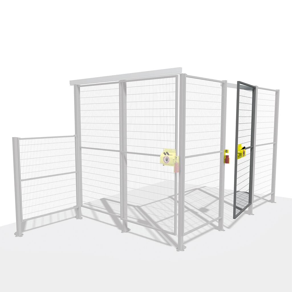 Illustration du produit: Kit de porte TROAX® SMART FIX avec serrure à cylindre, porte coulissante
