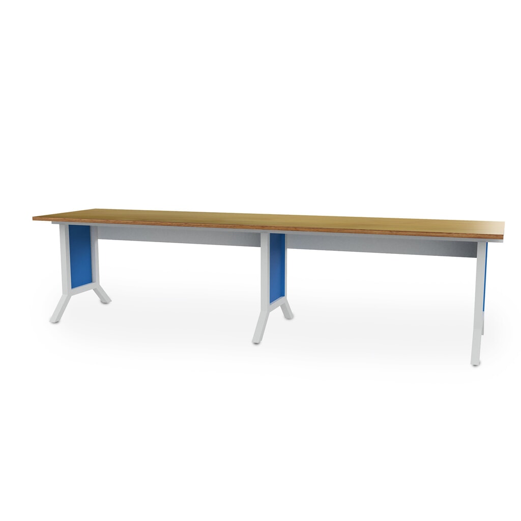 Kit de système de poste de travail, 2 pièces, réglage de la hauteur par pinces Bedrunka+Hirth, bleu clair N° de l'image du produit 1 : Kit de système de poste de travail, 2 pièces, réglage de la hauteur par pinces Bedrunka+Hirth, bleu clair
