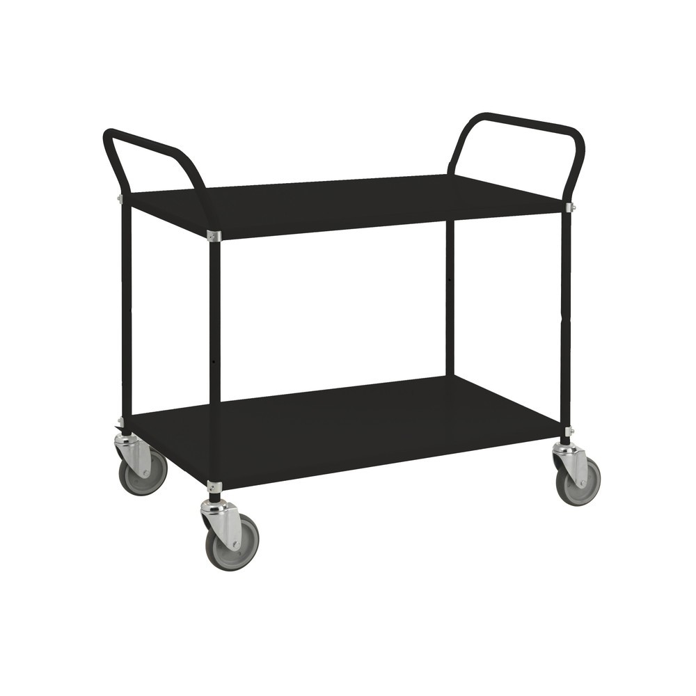 Illustration du produit: Kongamek Chariot de service avec 4 roues directrices, 2 étagères à 480 x 1 080 mm, capacité de charge 100 kg