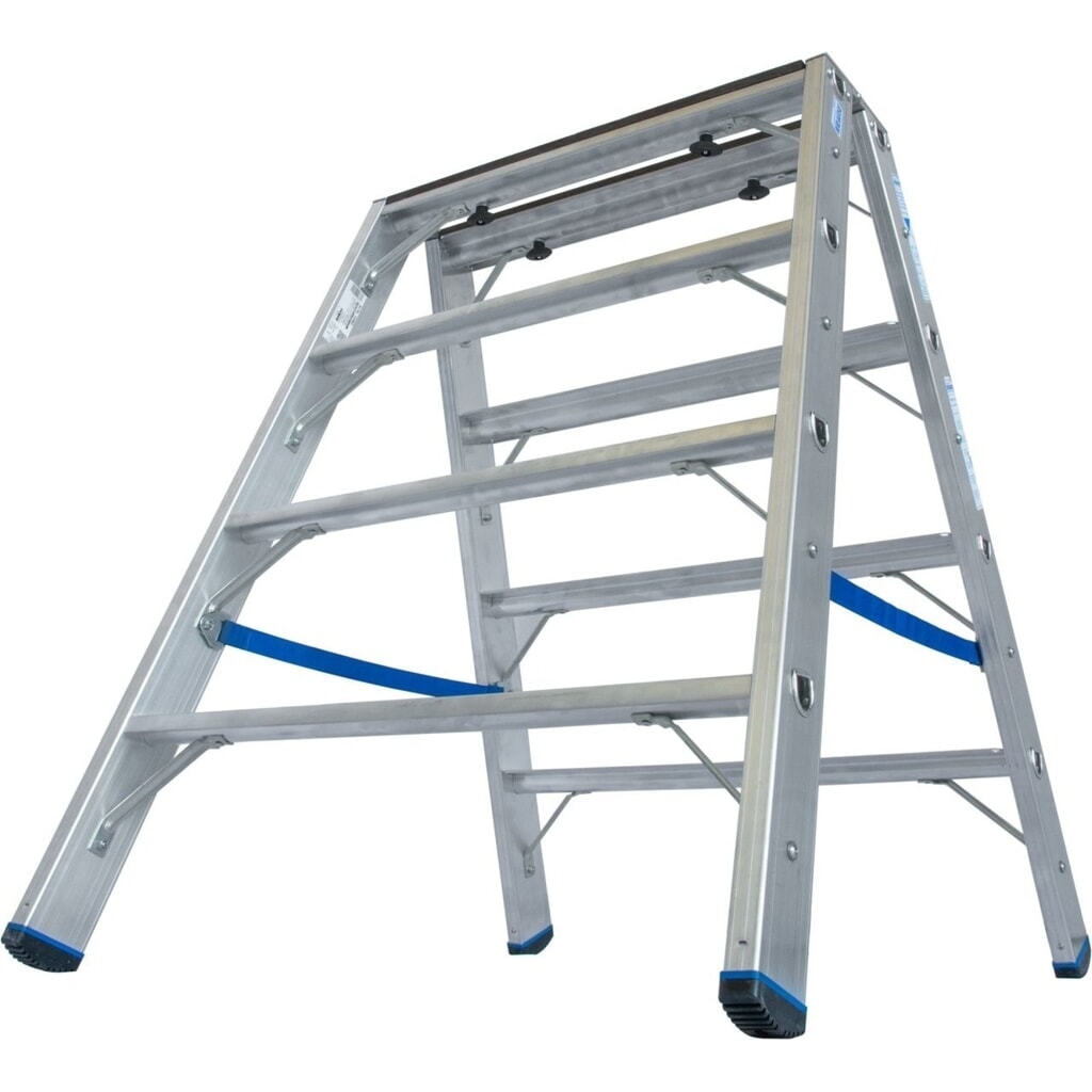 KRAUSE® Escabeau double à marches STABILO avec support en bois 2x4 marches N° de l'image du produit 2 : KRAUSE® Escabeau double à marches STABILO avec support en bois 2x4 marches