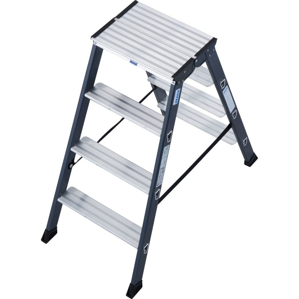 N° de l'image du produit 1 : KRAUSE® Escabeau double à marches SePro D, anodisé 2x4 marches