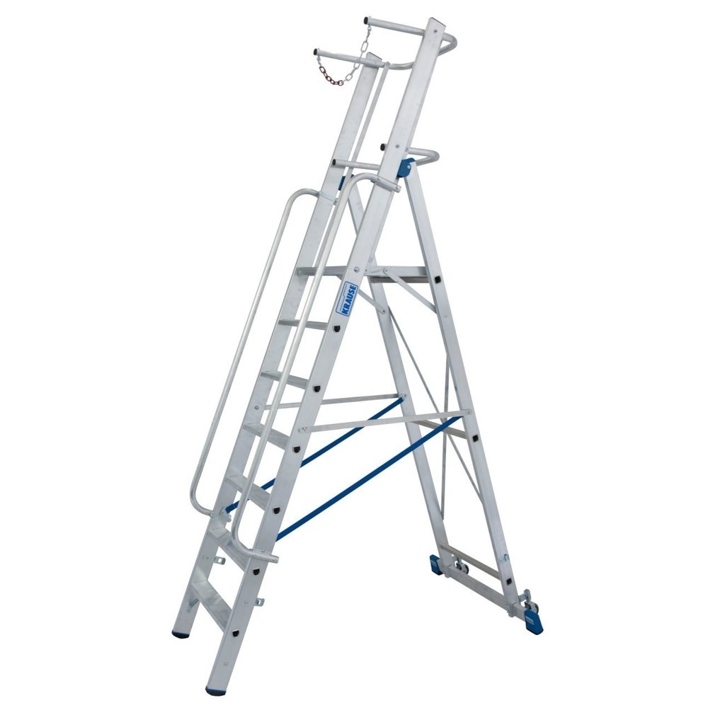 Numéro de l'image du produit 2: Escabeau double à marches KRAUSE® STABILO ac gde platef., arceau de sécu. et chaîne 1x7 marches