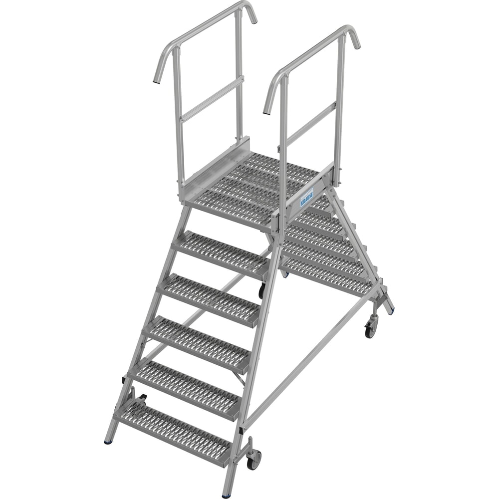 Illustration du produit: Échelle à plate-forme mobile KRAUSE® STABILO, accès double face, grille de profil R13, 2 x 6 marches
