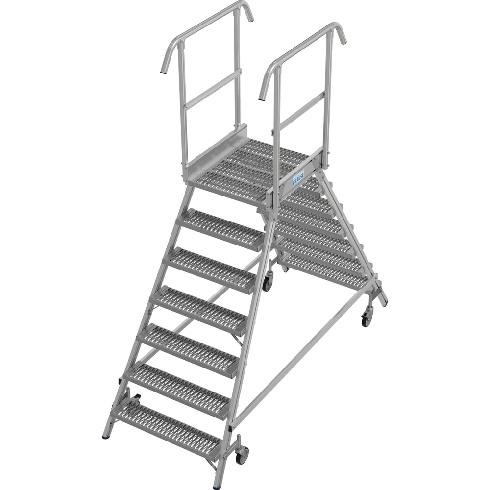 Illustration du produit: Échelle à plate-forme mobile KRAUSE® STABILO, accès double face, grille de profil R13, 2 x 7 marches