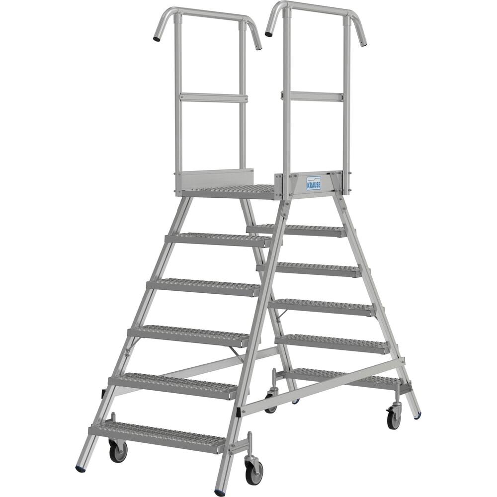 N° de l'image du produit 14 : Échelle à plate-forme mobile KRAUSE® STABILO, accès double face, grille de profil R13, 2 x 6 marches