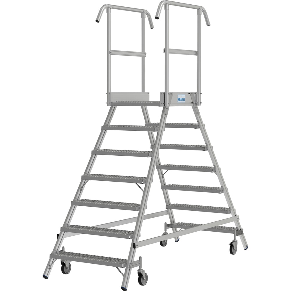 N° de l'image du produit 14 : Échelle à plate-forme mobile KRAUSE® STABILO, accès double face, grille de profil R13, 2 x 7 marches