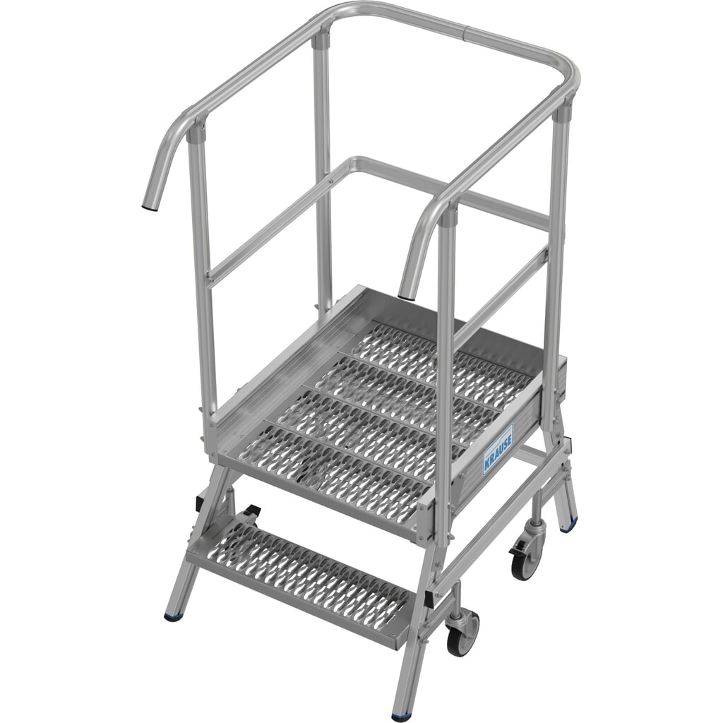 N° de l'image du produit 1 : Échelle à plate-forme mobile KRAUSE® STABILO, accès unilatéral, grille de profil R13, 2 marches