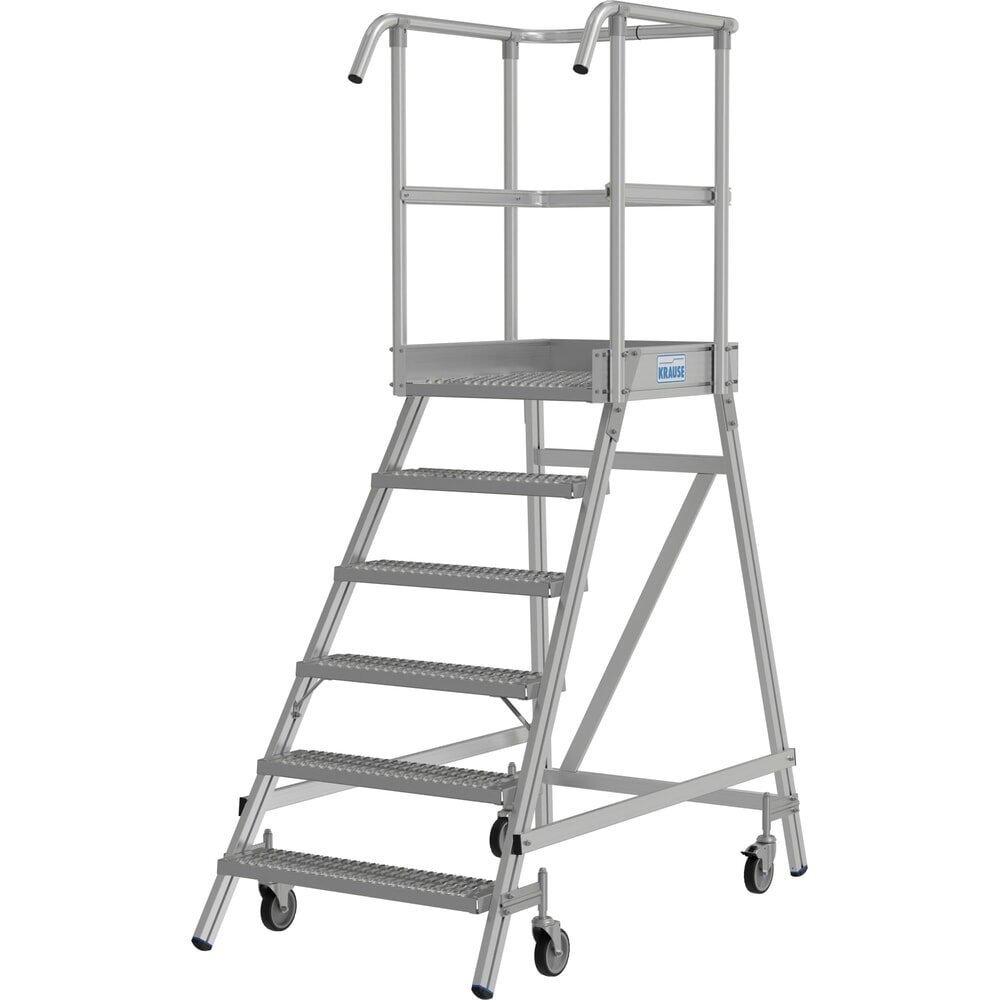 N° de l'image du produit 2 : Échelle à plate-forme mobile KRAUSE® STABILO, accès unilatéral, grille de profil R13, 6 marches