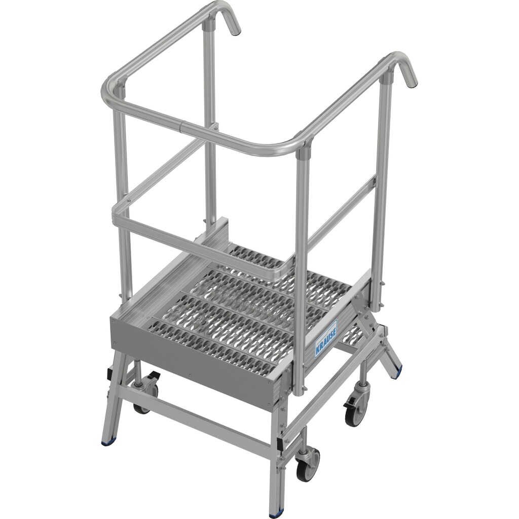 N° de l'image du produit 3 : Échelle à plate-forme mobile KRAUSE® STABILO, accès unilatéral, grille de profil R13, 2 marches