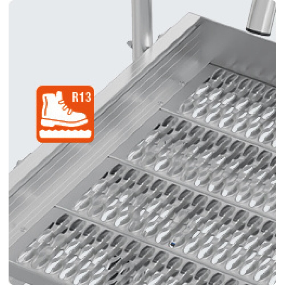 N° de l'image du produit 2 : Échelle à plate-forme mobile KRAUSE® STABILO, accès double face, grille de profil R13, 2 x 6 marches