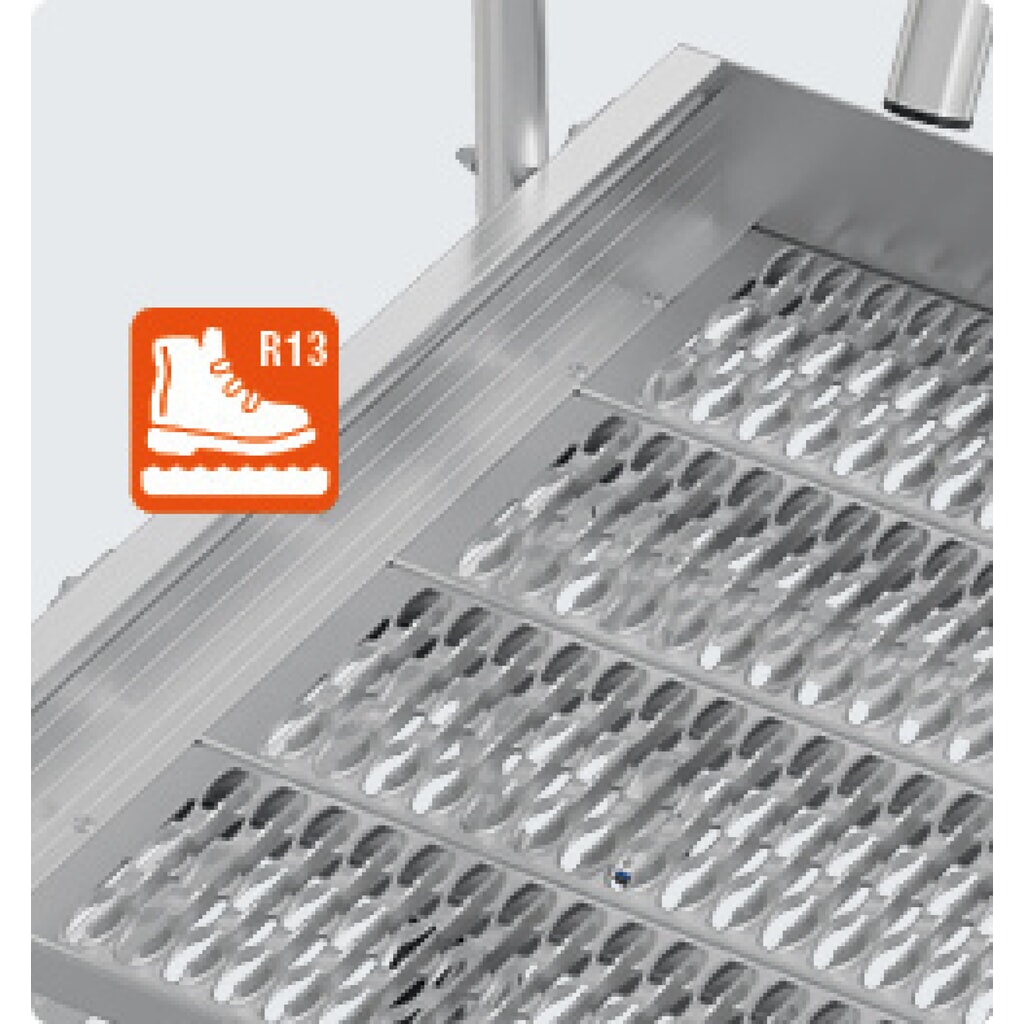N° de l'image du produit 4 : Échelle à plate-forme mobile KRAUSE® STABILO, accès unilatéral, grille de profil R13, 2 marches