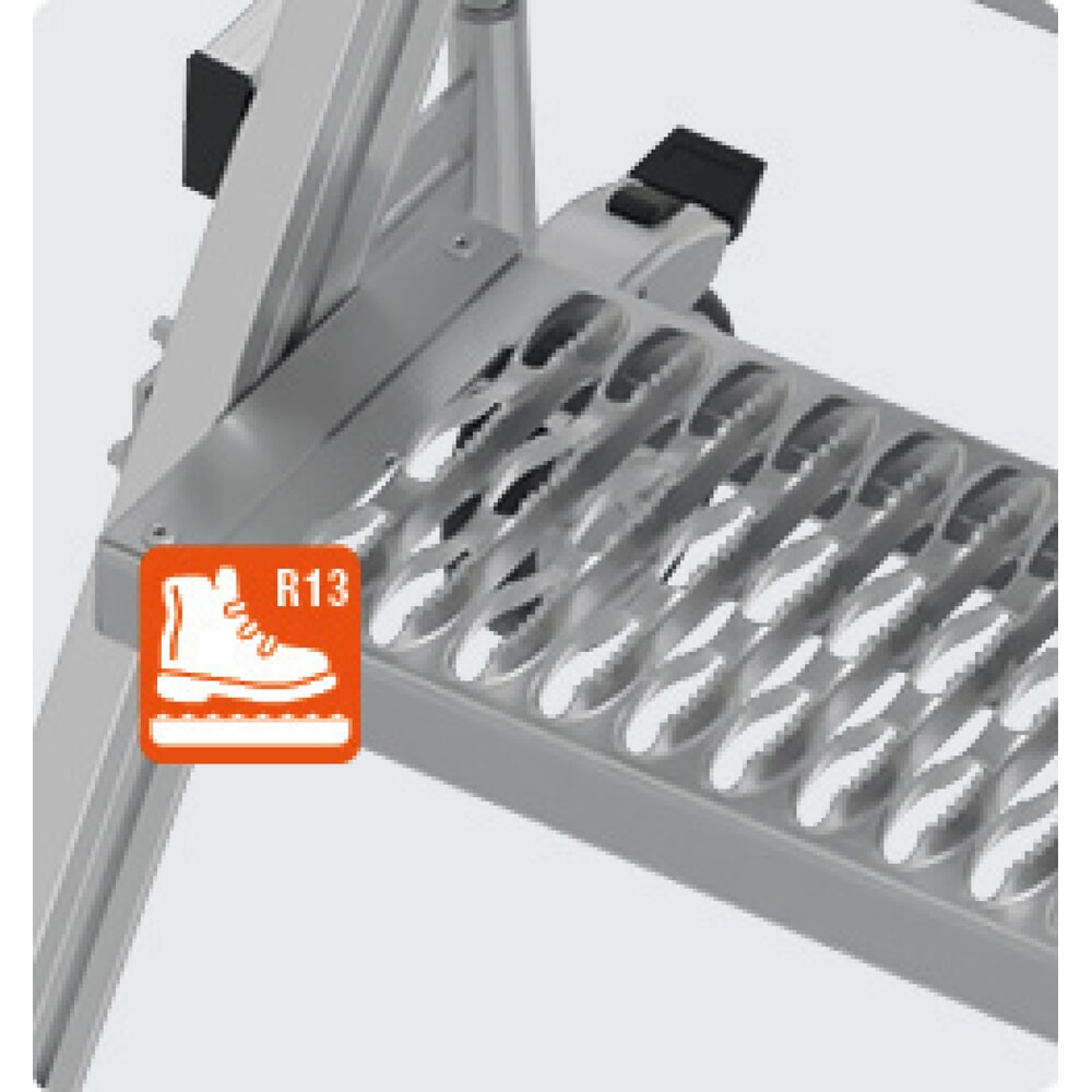 N° de l'image du produit 12 : Échelle à plate-forme mobile KRAUSE® STABILO, accès double face, grille de profil R13, 2 x 6 marches