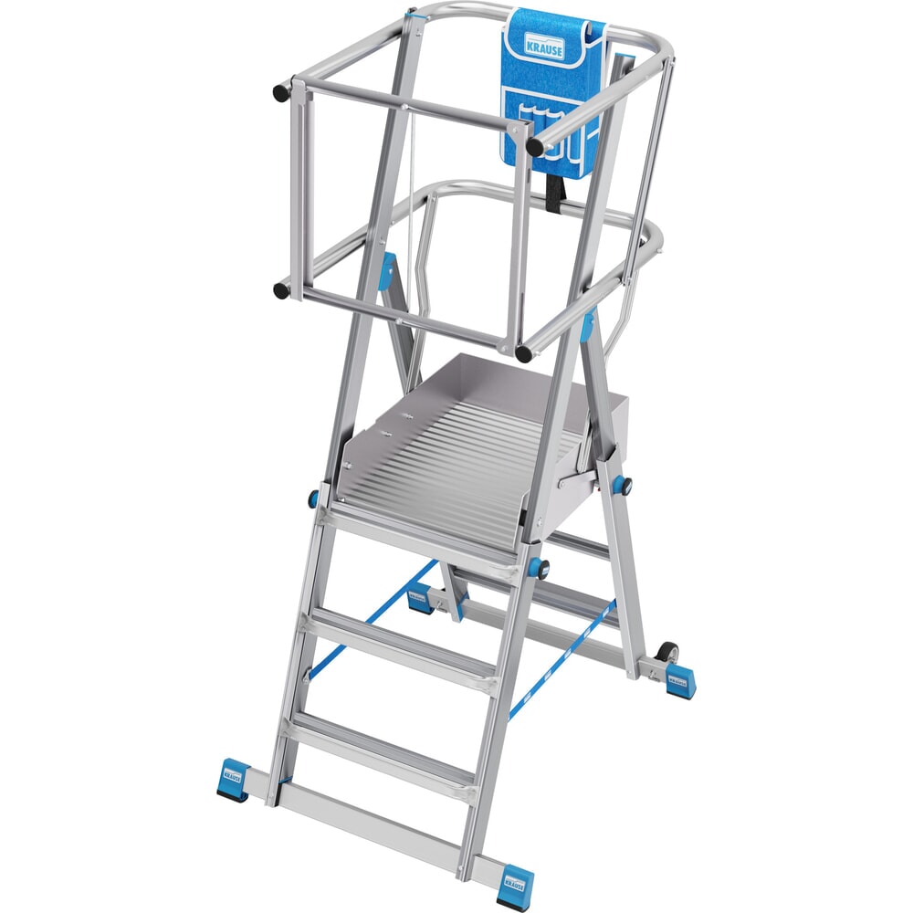 N° de l'image du produit 1 : Échelle à plate-forme KRAUSE® STABILO avec grande plate-forme SkyMatic 3-5 échelons
