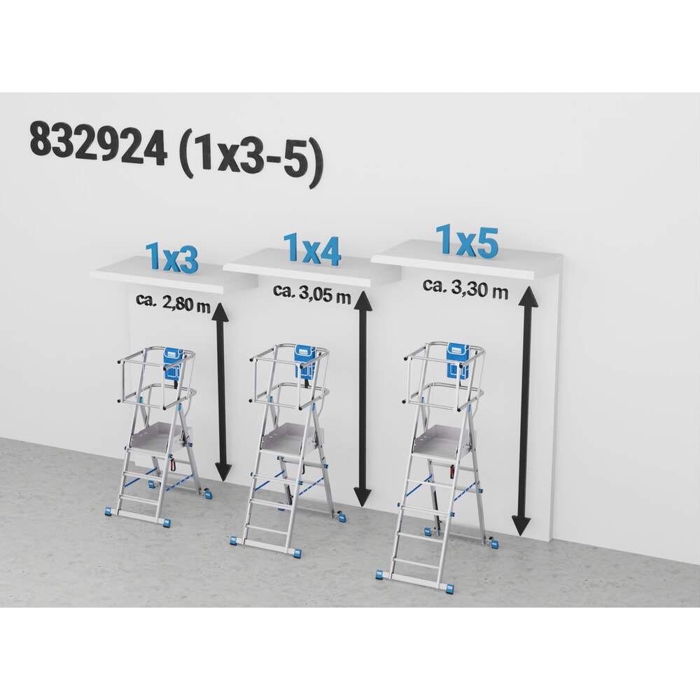 N° de l'image du produit 16 : Échelle à plate-forme KRAUSE® STABILO avec grande plate-forme SkyMatic 3-5 échelons