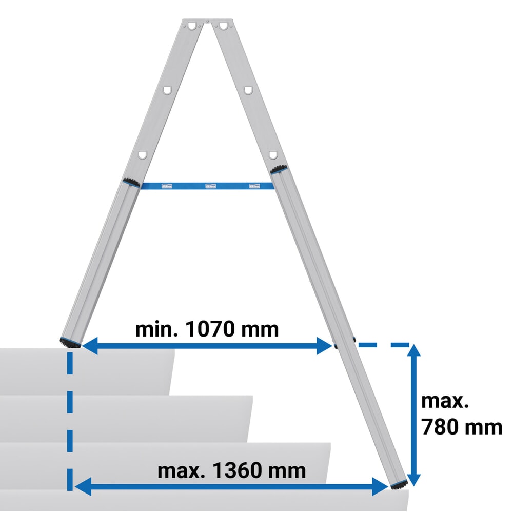 N° de l'image du produit 2 : Échelle télescopique KRAUSE® STABILO avec marches, accès double face, 2 x 5 marches