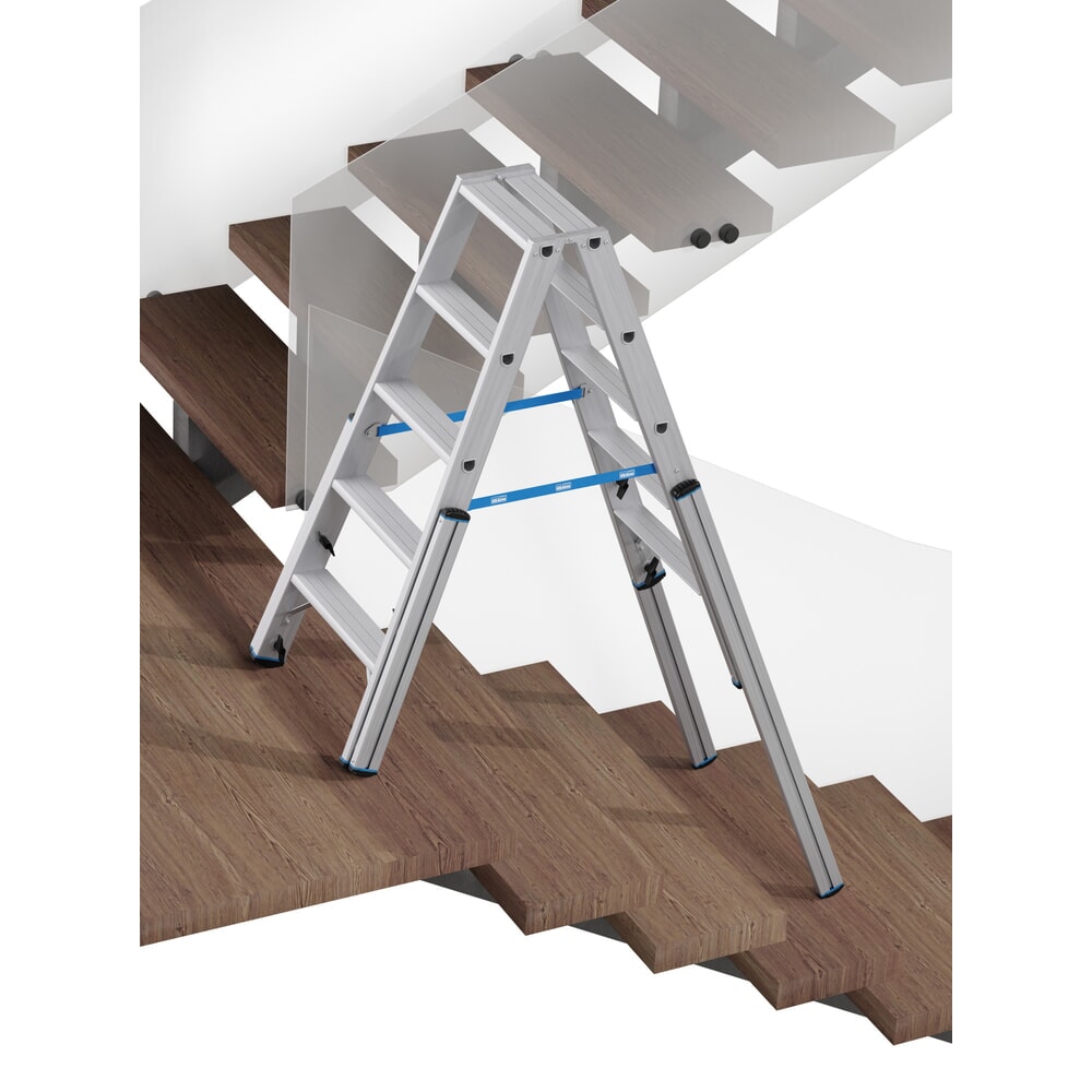 N° de l'image du produit 3 : Échelle télescopique KRAUSE® STABILO avec marches, accès double face, 2 x 5 marches